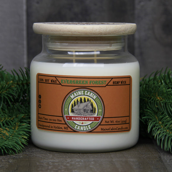 Evergreen Forest 16oz Premium Glass Jar Candle
