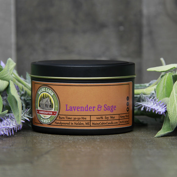 Lavender & Sage 6oz Tin Candle
