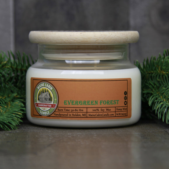 Evergreen Forest 8oz Premium Glass Jar Candle